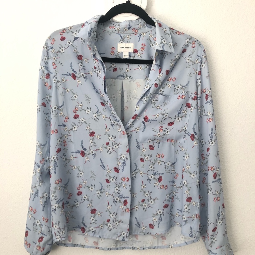 FRANK AND OAK FLORAL BUTTON UP